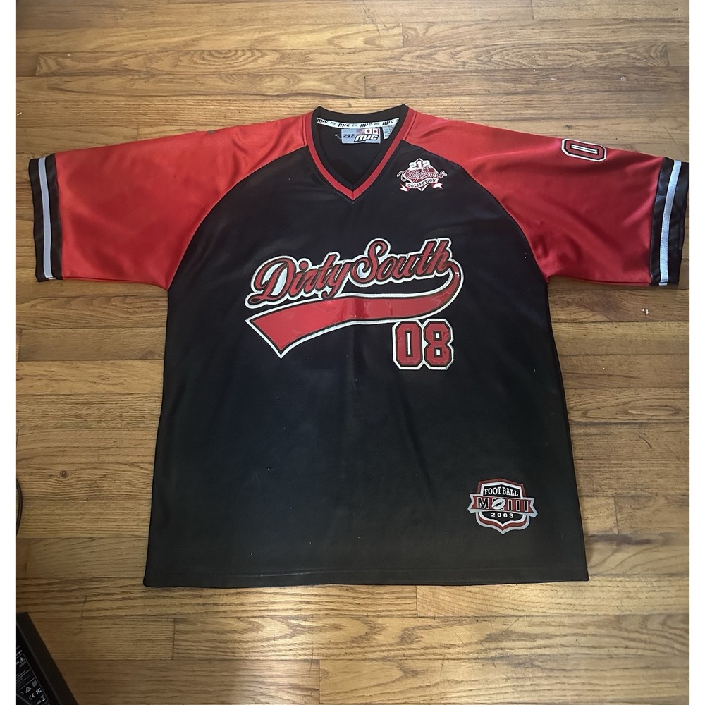 Vintage 212 NYC Football Jersey Size 2XL Dirty South #08 Embroidered 2003